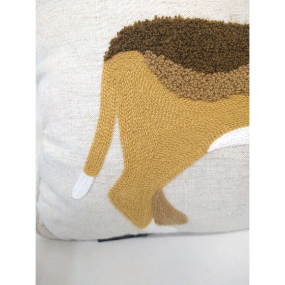 ENVOUGE 19 x 12 Lumbar Throw Pillow Dachshund Weiner Dog Linen Blend (?) Tan - Picture 5 of 9